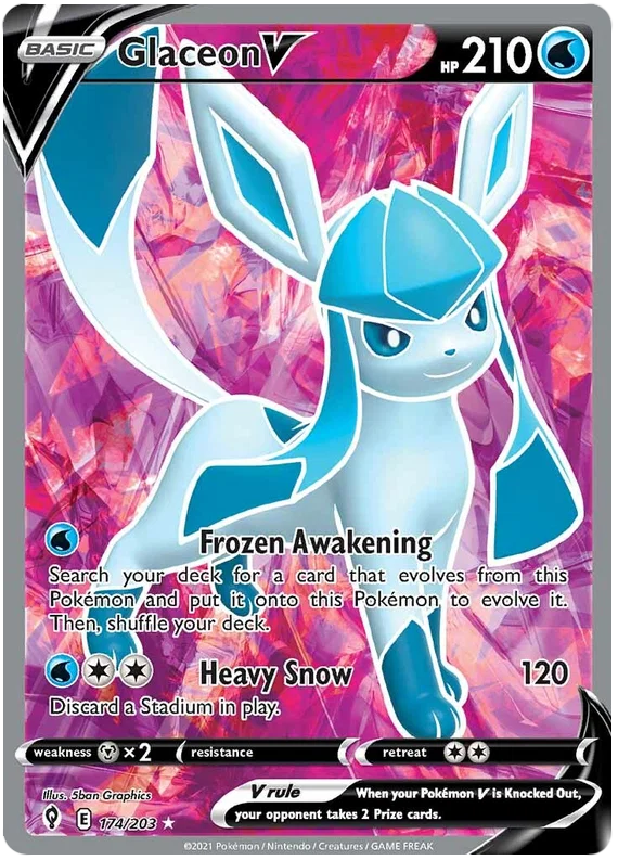 Glaceon V (Full Art) 174/203 - Pokemon TCG Evolving Skies card
