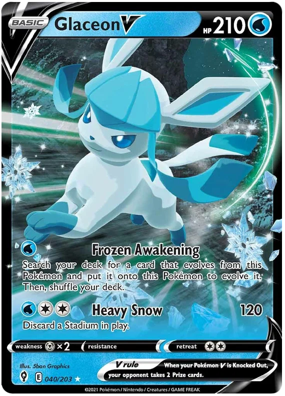 Glaceon V 040/203 - Pokemon TCG Evolving Skies card
