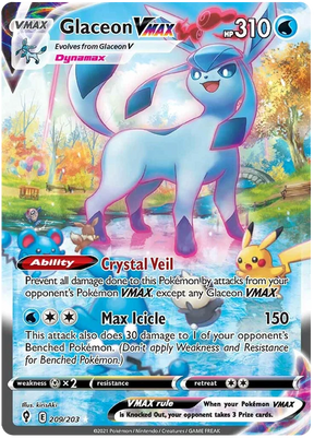 Glaceon VMAX (Alternate Art Secret) 209/203 - Pokemon TCG Evolving Skies card
