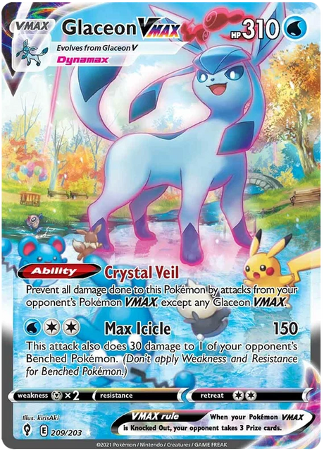 Glaceon VMAX (Alternate Art Secret) 209/203 - Pokemon TCG Evolving Skies card