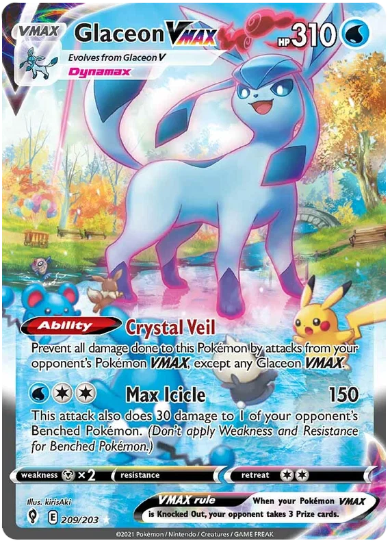 Glaceon VMAX (Alternate Art Secret) 209/203 - Pokemon TCG Evolving Skies card
