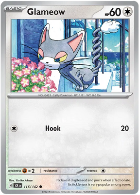 Glameow Stellar Crown Pokemon Single Card 116/142