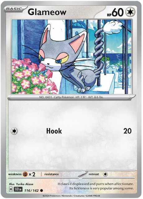 Glameow Stellar Crown Pokemon Single Card 116/142