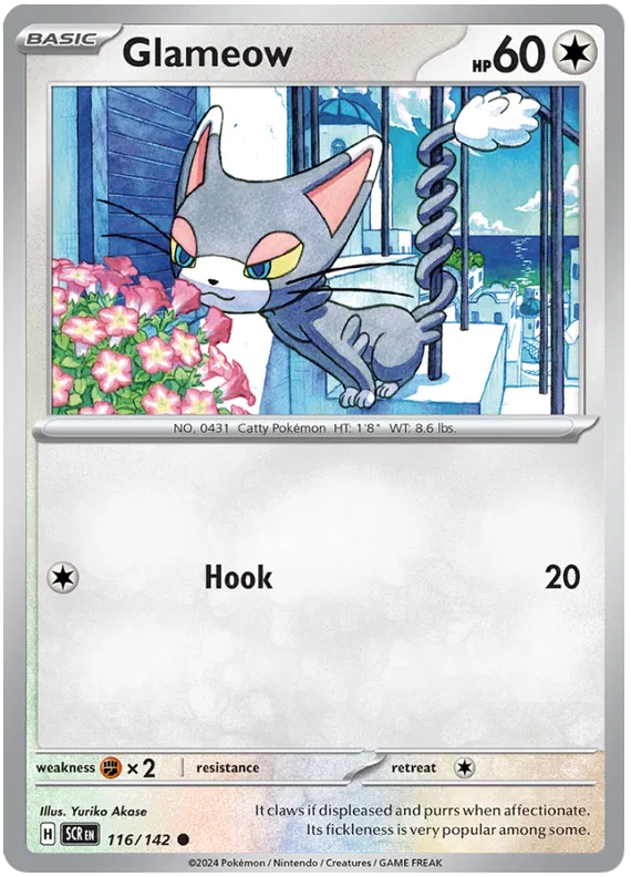 Glameow Stellar Crown Pokemon Single Card 116/142