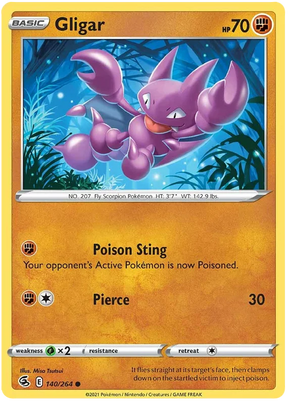 Gligar Fusion Strike Pokemon Card Singles 140/264