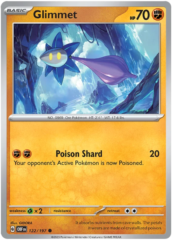 Glimmet 122 Obsidian Flames Single Pokemon Card