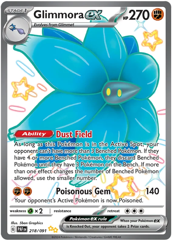 Glimmora ex Paldean Fates Pokemon Card Single 218/091