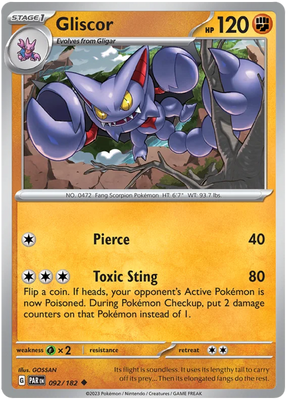 Gliscor Paradox Rift Single Pokemon Card 092/182