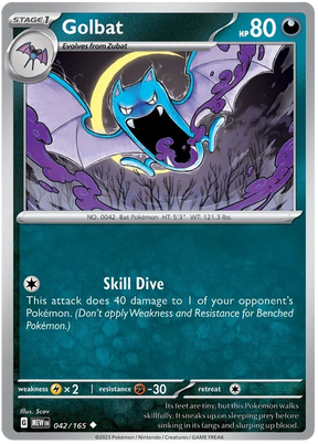 Golbat 151 Single Pokemon Card