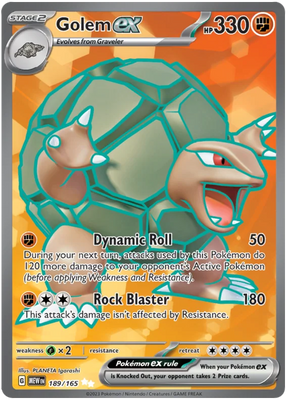 Golem ex Full Art 151 Single Pokemon Card
