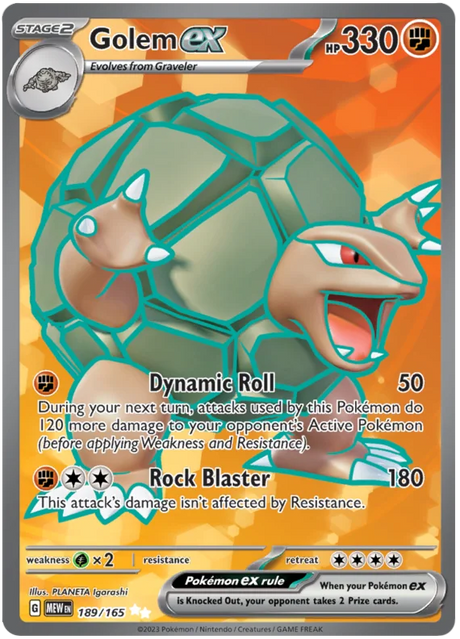 Golem ex Full Art 151 Single Pokemon Card