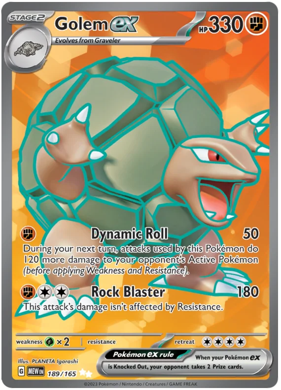 Golem ex Full Art 151 Single Pokemon Card
