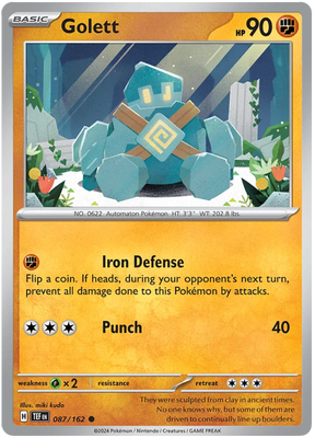 Golett Temporal Forces Pokemon Single 087/162