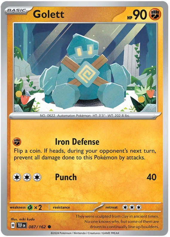 Golett Temporal Forces Pokemon Single 087/162