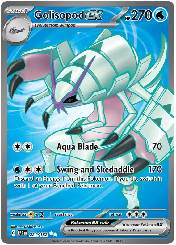 Golisopod ex Full Art Paradox Rift Single Pokemon Card 221/182