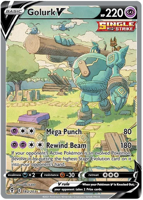 Golurk V (Alternate Full Art) 182/203 - Pokemon TCG Evolving Skies card