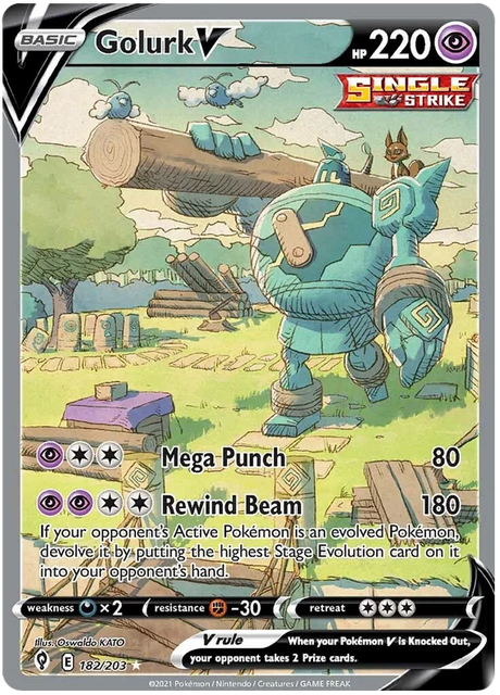 Golurk V (Alternate Full Art) 182/203 - Pokemon TCG Evolving Skies card