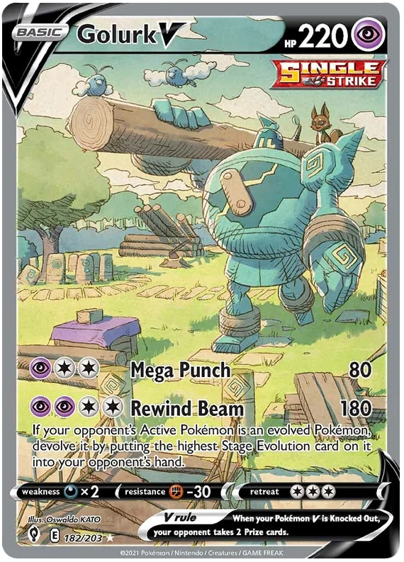 Golurk V (Alternate Full Art) 182/203 - Pokemon TCG Evolving Skies card