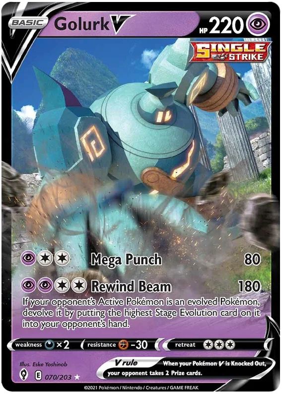 Golurk V 070/203 - Pokemon TCG Evolving Skies card