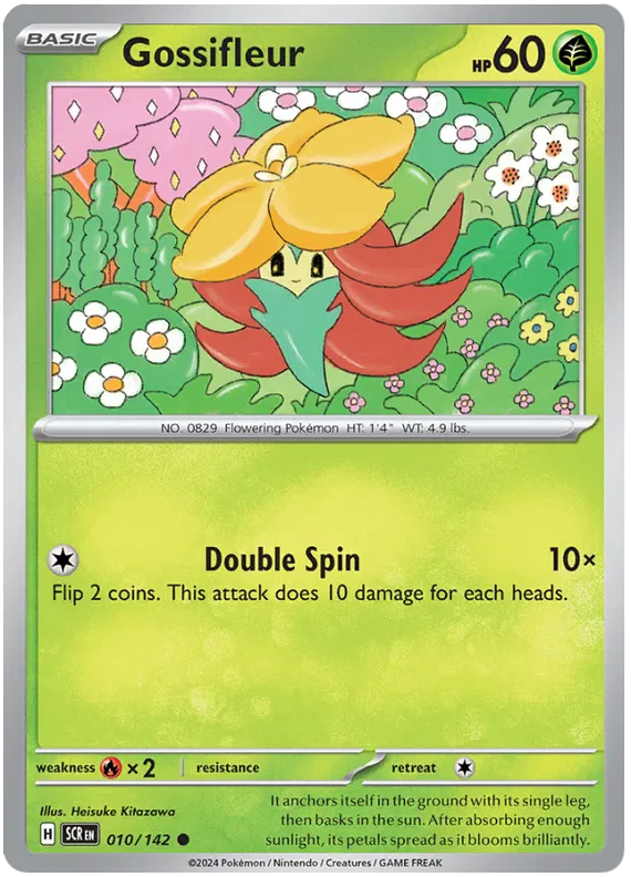shiny gossifleur pokemon card Pokemon Trading Card Game Stellar Crown Common Gossifleur #10