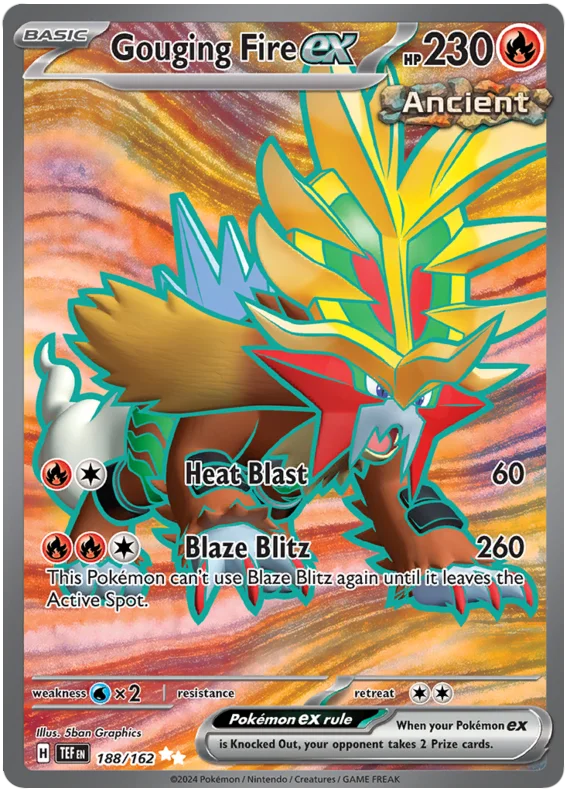 Gouging Fire ex Temporal Forces Pokemon Single 188/162