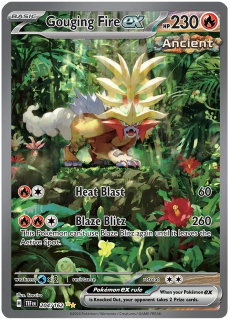 Gouging Fire ex Temporal Forces Pokemon Single 204/162