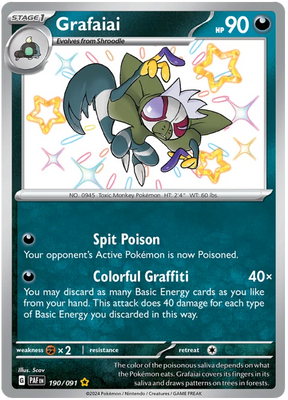 Grafaiai Paldean Fates Pokemon Card Single 190/091