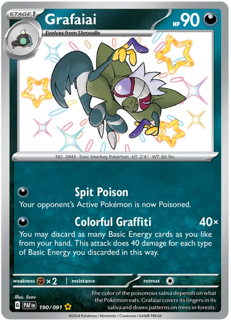 Grafaiai Paldean Fates Pokemon Card Single 190/091