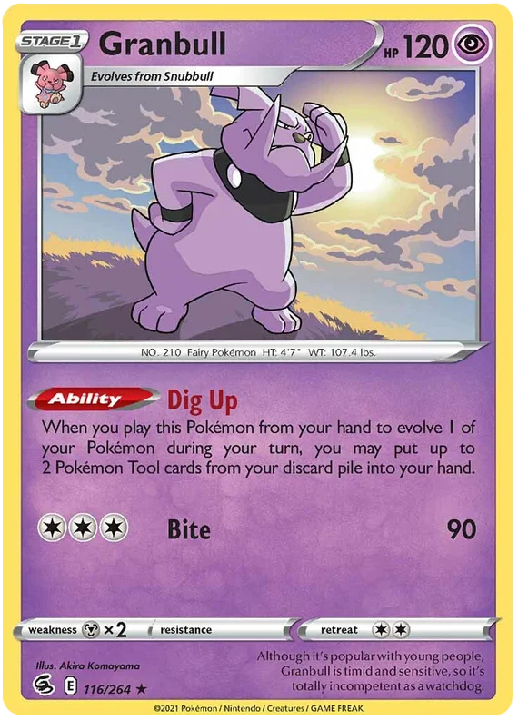 Granbull Fusion Strike Pokemon Card Singles 116/264