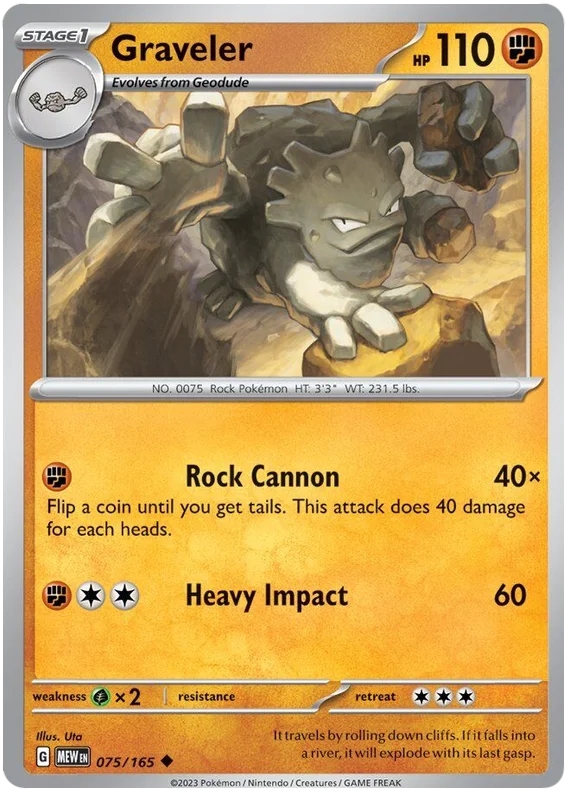Graveler 151 Single Pokemon Card