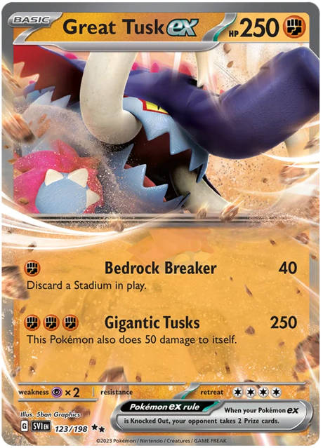 Great Tusk ex Scarlet & Violet Base Set Pokemon Card Single
