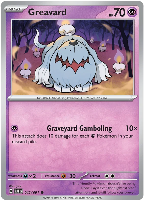 Greavard Paldean Fates Pokemon Card Single 042/091