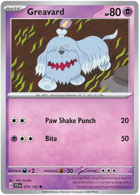 Greavard Stellar Crown Pokemon Single Card 070/142