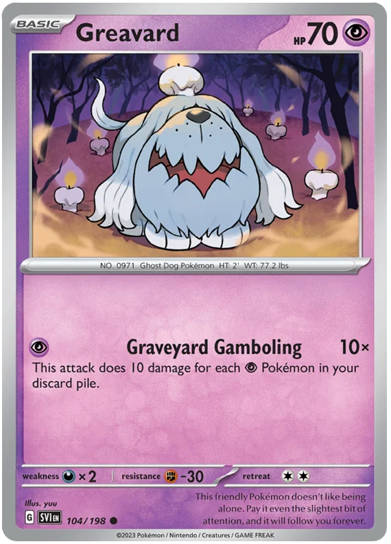Greavard 104 Scarlet & Violet Base Set Pokemon Card Single