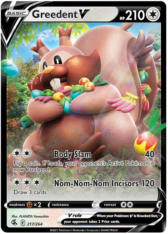 Greedent V Fusion Strike Pokemon Card Singles 217/264