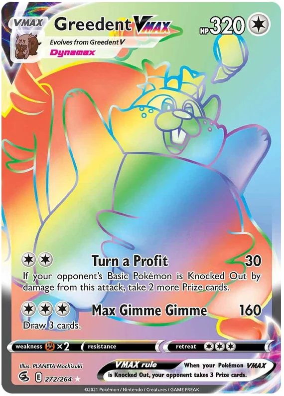 Greedent VMAX Fusion Strike Pokemon Card Singles 272/264
