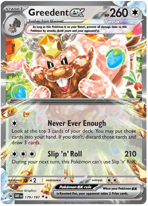 Greedent ex Obsidian Flames Single Pokemon Card