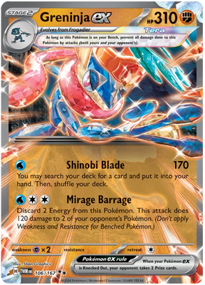 Greninja ex Twilight Masquerade Pokemon Single 106/167