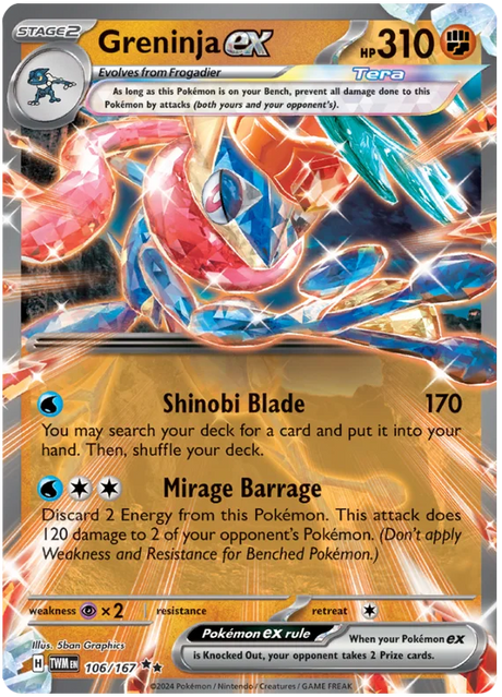 Greninja ex Twilight Masquerade Pokemon Single 106/167