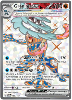 Greninja ex (Full Art Rare) Twilight Masquerade Pokemon Single 198/167