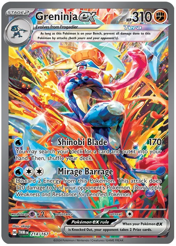 Greninja ex (Special Illustration Rare) Twilight Masquerade Pokemon Single 214/167