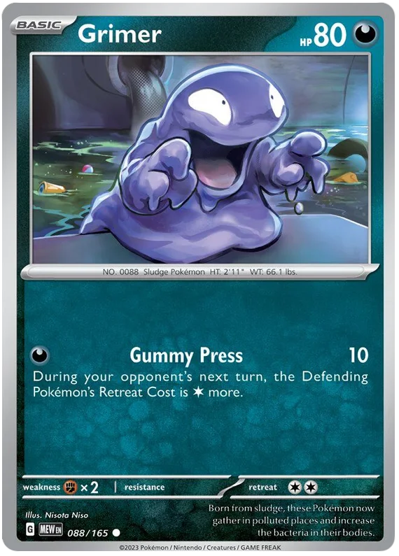 Grimer 151 Single Pokemon Card