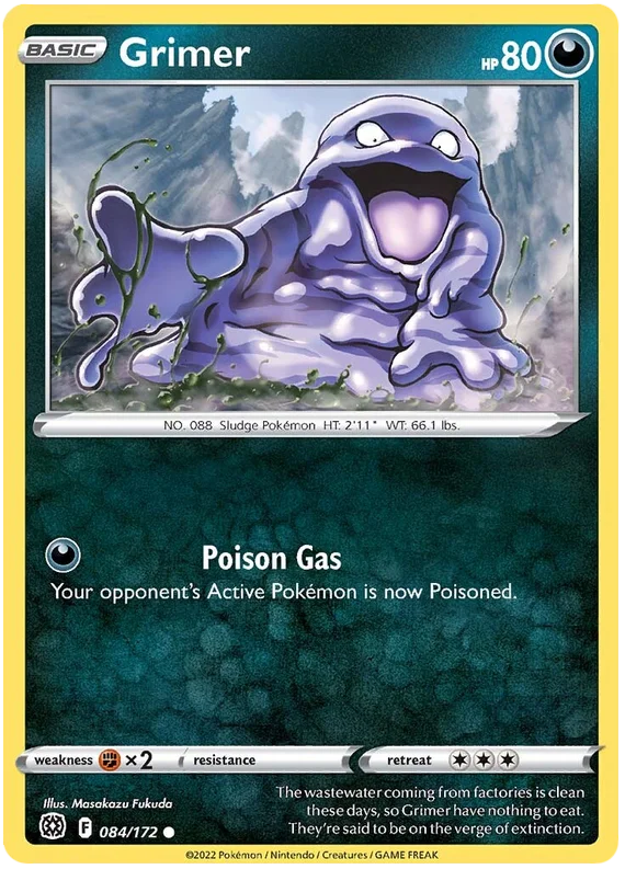 Grimer Brilliant Stars Pokemon Card Singles 084/172