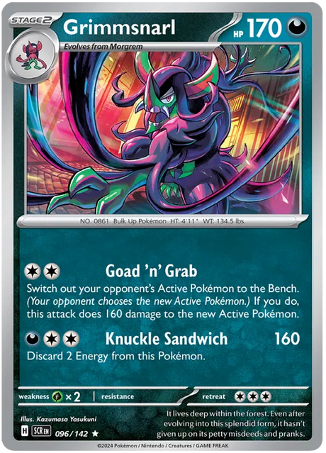 Grimmsnarl Stellar Crown Pokemon Single Card 096/142