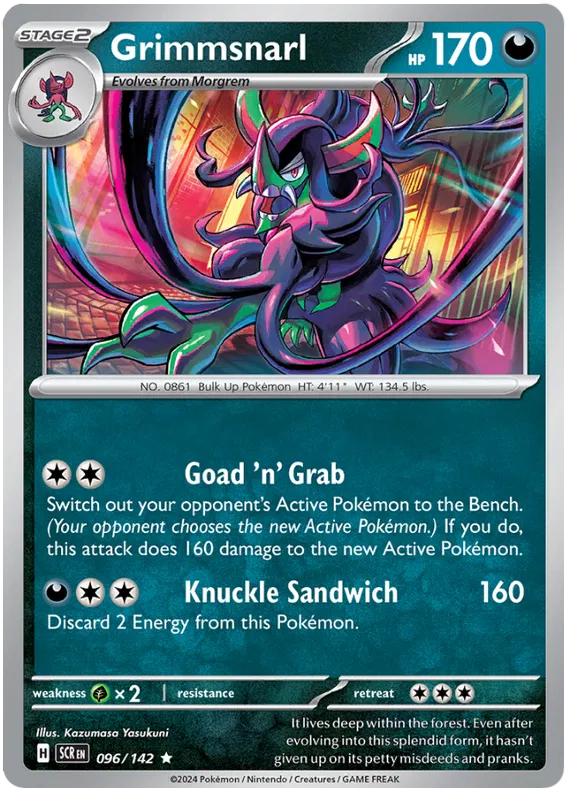 Grimmsnarl Stellar Crown Pokemon Single Card 096/142