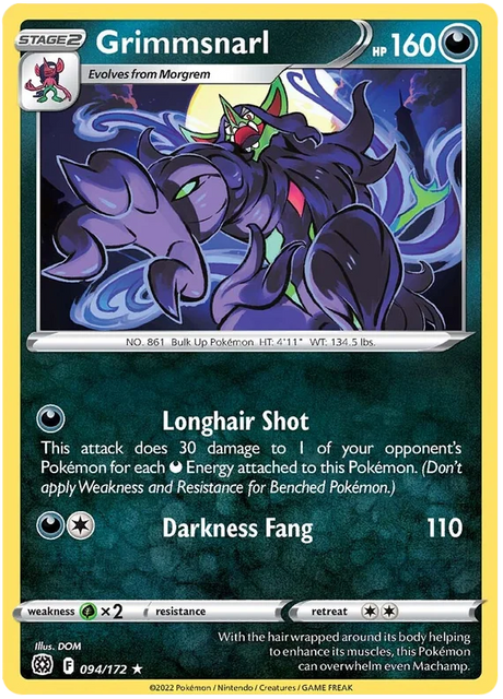 Grimmsnarl Brilliant Stars Pokemon Card Singles 094/172