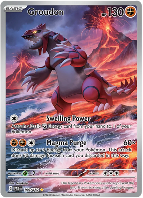 Groudon Illustration Rare Paradox Rift Single Pokemon Card 199/182