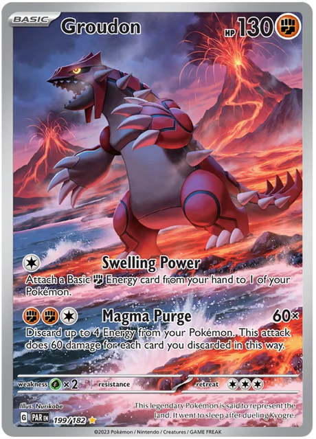 Groudon Illustration Rare Paradox Rift Single Pokemon Card 199/182