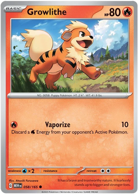 Growlithe 151 Single Pokemon Card