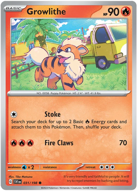 Growlithe 031 Scarlet & Violet Base Set Pokemon Card Single